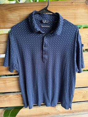 Hart Schaffner Marx Navy Micro-Pattern Polo